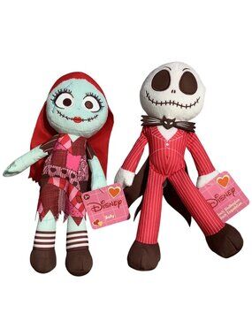Disney Jack & Sally Plush Set Nightmare Before Christmas Dolls 12" New With Tags